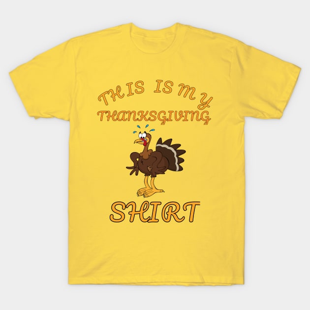 This Is My Thanksgiving Shirt Happy Turkey Day T-Shirt by klimentina